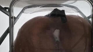 POV: Smutty Talk Plump Booty Femboy Raven Facesitting and Anal Creampie after Riding Sex toy throughout Transparent Chair