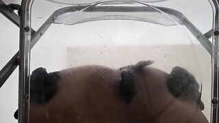 POV: Smutty Talk Plump Booty Femboy Raven Facesitting and Anal Creampie after Riding Sex toy throughout Transparent Chair