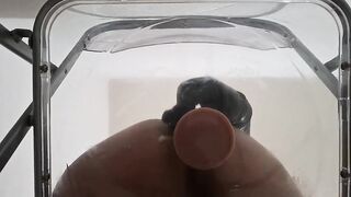 POV: Smutty Talk Plump Booty Femboy Raven Facesitting and Anal Creampie after Riding Sex toy throughout Transparent Chair