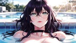 Gorgeous Woman With Glasses Helps me. movie-two. AI-generated