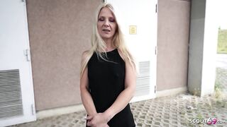 GERMAN SCOUT - Slim Fit Older Caroline De Jaie at no cum drum Casting Bang