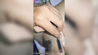 Shaving hawt sister-in-law's real hirsute snatch