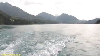 Real German three-some bang fuckfest at the lake