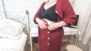 Amateur Wifes Melons Are Likewise Large For This Old Costume - Lets Try It On