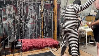 Part 1:- Lanista Bear & Female-dominator Satana takes Well-Hung in the dungeon for the 1st time.