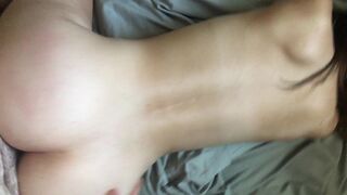 Cumming on his dong and taking a load on my large butt