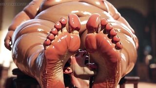 Obedient Males Licking Perspired Feet of Corpulent SSBBW - Compilation