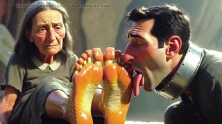 Stud Devoted to Old Womens Feet in Asylum