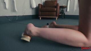Human throne room hotty flushes down dozens of loads and gets coarse fanal invasioning and atm