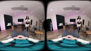 VR Conk: Lewd Teacher Midnight Deepthroating and Riding Massive Weenie In Cosplay Parody - VR Porn