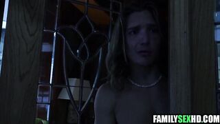 Shocked Step Son Peeping On Step Daddy & Step Aunt Bang