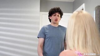 Stepmom Lila Ravishing accedes to let her stepsons ally join in.The chap is fanal invasioning the large melons mother i'd like to fuck during the time that her stepson takes her hairless twat.