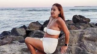 The ideal setup! Flirting with ally's mamma at sunset by the sea and astonishing sex during the day!