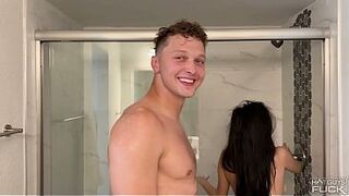 Latin babe gets pounded out by massive Russian Shlong