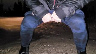 Made her await - EMERGENCY desperation pee by hawt mamma off highway.