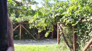 Risky public masturbation in the park for a hawt stranger!