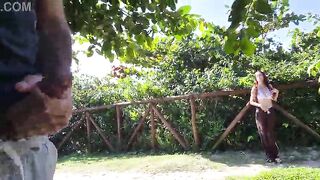 Risky public masturbation in the park for a hawt stranger!