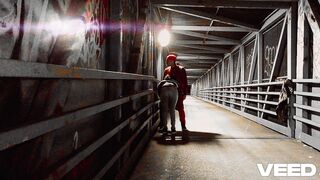 LATE NIGHT WALK Minah Khali Takes A Walk Late Night Bridge Highway and Bike Trail Gives Oral sex To Public Jogger
