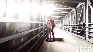 LATE NIGHT WALK Minah Khali Takes A Walk Late Night Bridge Highway and Bike Trail Gives Oral sex To Public Jogger