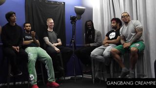 GROUP SEX CREAMPIE - Latin chick Raven Reverie Takes Creampies in Hard Group sex
