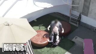MOFOS - Raven Bay Gets Freaky On The Rooftop During the time that Milking A Dong All Over Her Ideal Titties