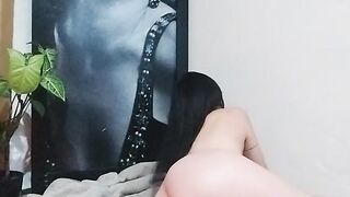 Large Booty Latin babe in Ebony Underware Gets Baby Oil Rubbed on Her Soaked Twat for an Intensive Solo Climax - Loud Groaning & Fingering