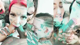 POV ANAL Addicted TATTOO cuties wrecked in Foursome - Facials ATM