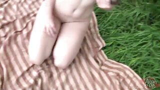 Floozy STOP - Golden-haired teen Katerina drilled outdoor