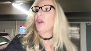 Risky hotel stairwell oral-job and facial, public cumwalk