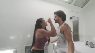 My Latin chick ex-wife came to my fresh job fighting over cash...