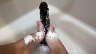 Giving my sextoy a footjob