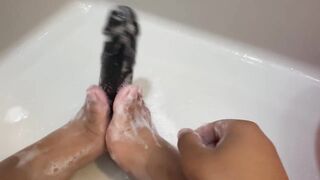 Giving my sextoy a footjob