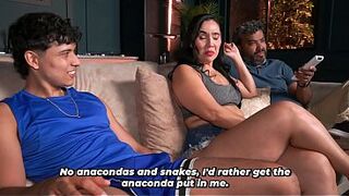 Athletic stepson silently screws his stepmother during the time that her spouse is oblivious