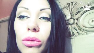 Neon pink lipstick