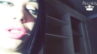 Neon pink lipstick