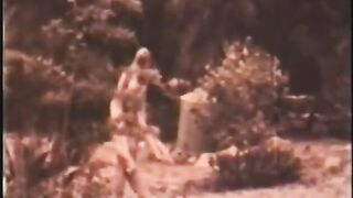 Retro Blond Girl Michelle Angelo and Her Ally Like to Walk In nature's garb in the Countryside