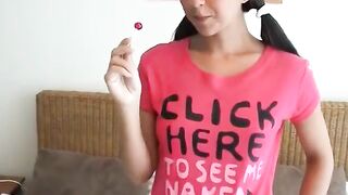 Youthful Brunette hair Playgirl Lacey Is Willing to Pose Nude for Lollypop