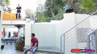 Mammas Fuck Teens - Blond Hotty Allwood Sucks Seth Knob in Living Room In advance of Skylar Catches 'em & Joins threesome