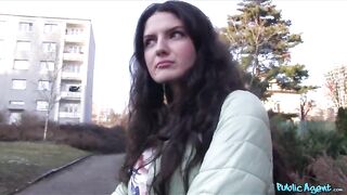 Cute Italian in hot pants banging a large schlong - Public Agent