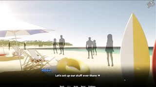 My Femboy Roomate [ HOMO Manga Game ] Ep.5 Sunscreen BUTT MASSAGE my ROOMIE in BEACH BIKINI caused an accidental BONER !