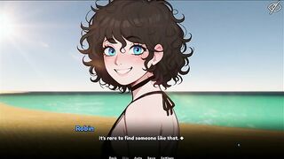 My Femboy Roomate [ HOMO Manga Game ] Ep.5 Sunscreen BUTT MASSAGE my ROOMIE in BEACH BIKINI caused an accidental BONER !