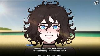 My Femboy Roomate [ HOMO Manga Game ] Ep.5 Sunscreen BUTT MASSAGE my ROOMIE in BEACH BIKINI caused an accidental BONER !