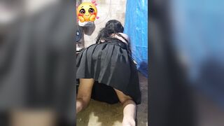 Transvestite woman perreates her buns for her hunk