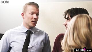Office three-some with mother I'd like to fuck step mommy her step son and a co worker