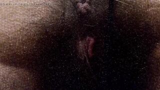 Open Juicy Bush and Shaggy Booty in Hose (close-up) Facesitting POV