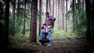 Doggy style bang in the forest