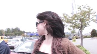 Hawt youthful floozy rides 2 amateur boyz at home