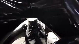 2 lesbian mastubed in latex catsuit with stapo