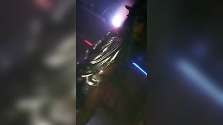 Lesbian dancer kissing other girls