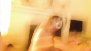 A lesbian threesome in the living room